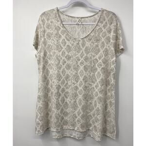 Mudd Womens Snake Print Short Sleeve Shirt Top NEW Medium